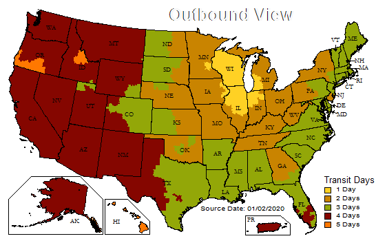 Wisconsin Shipping Map